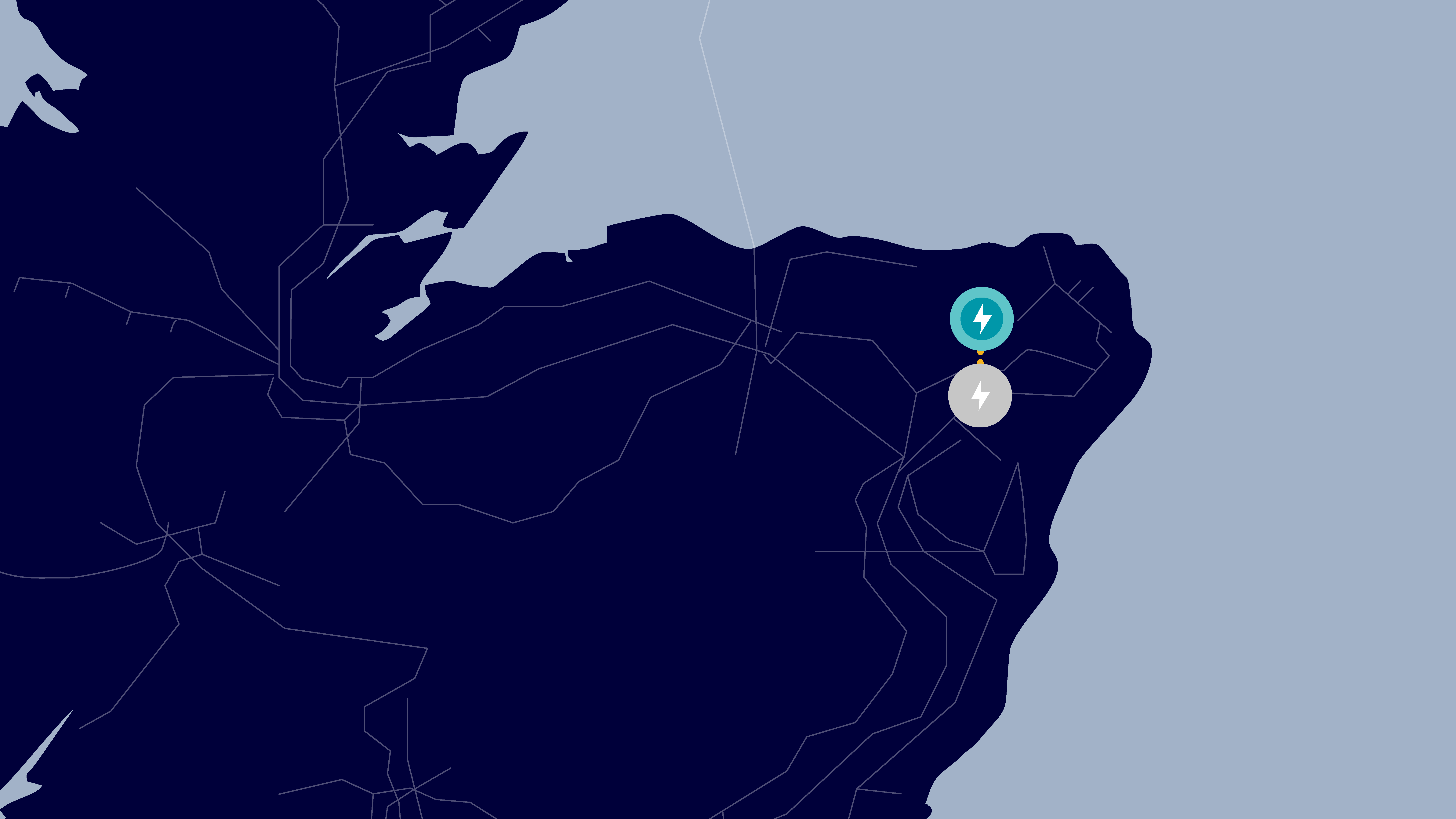 A map of the north of Scotland showing the New Deer project route
