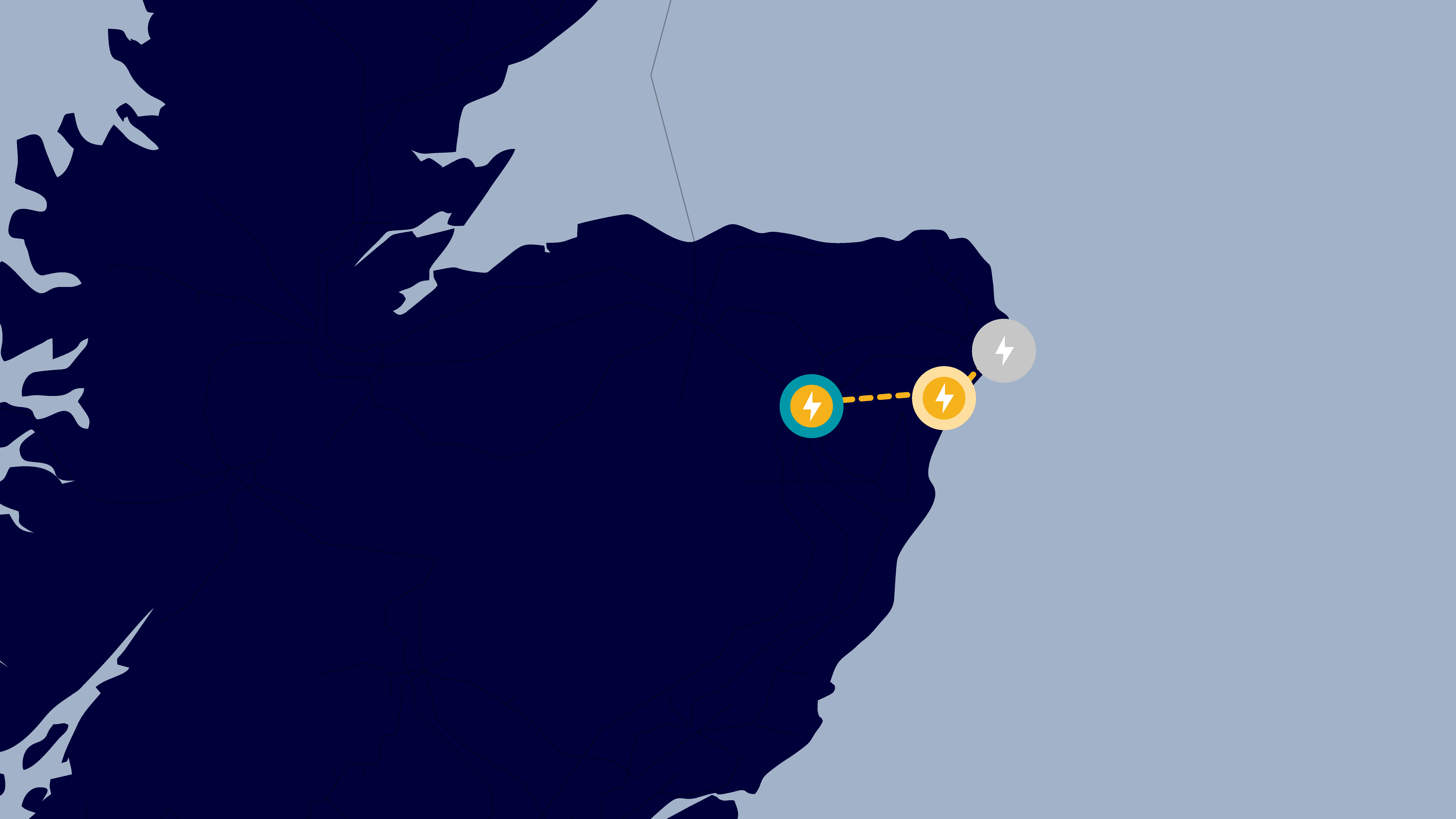 A map of the north of Scotland showing the Peterhead, South Formartine to Kintore project route