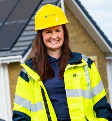 Victoria Murchie from the Stakeholder Engagement team in her PPE.
