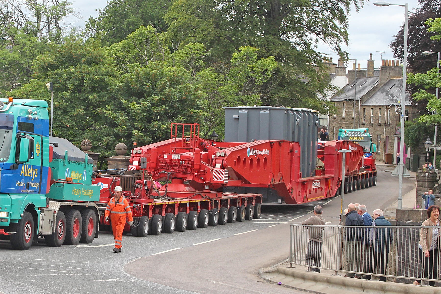 Asset Container being transported through town.