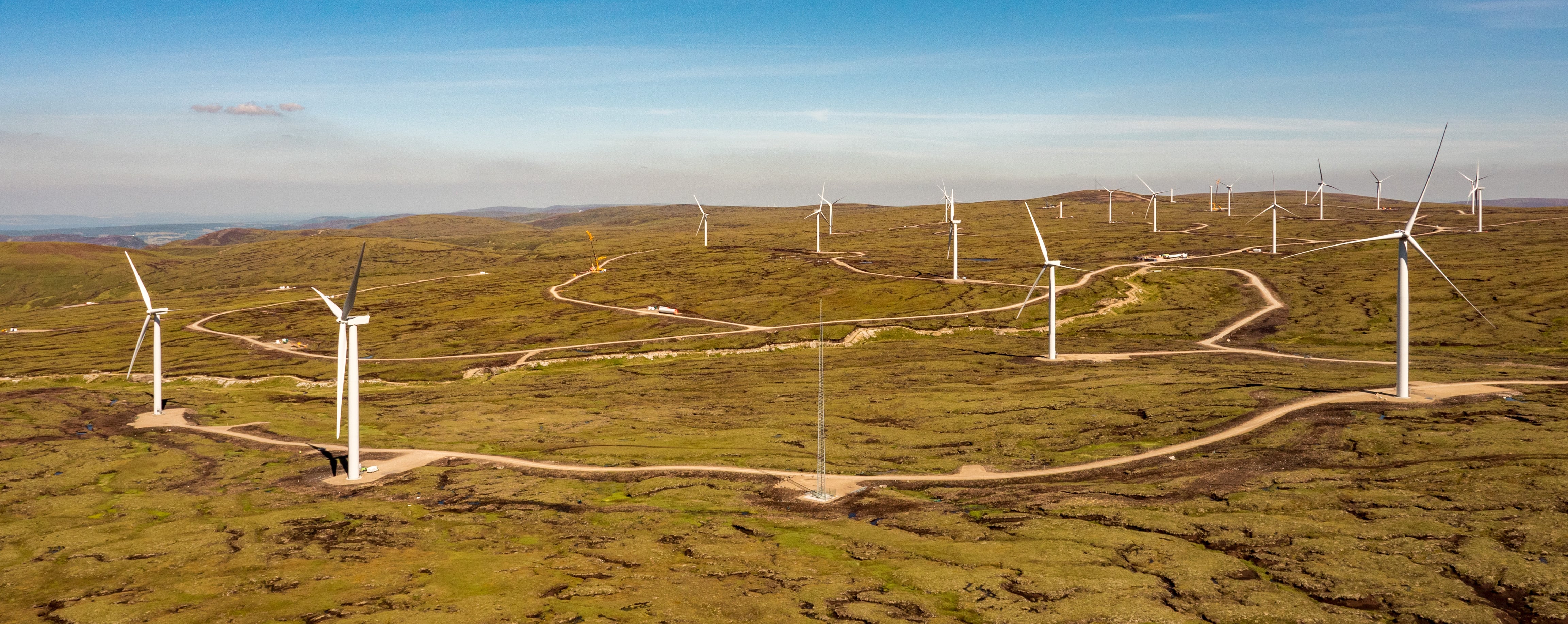 Aerial view of windfarm Aerial view of windfarm.