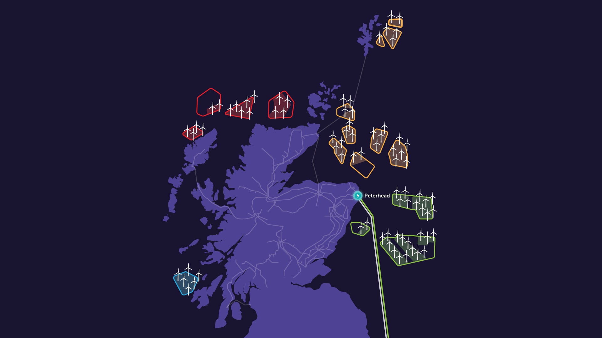 A map showing 2030 offshore wind developments.