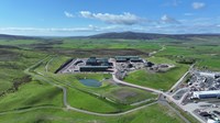 Aerial image showing construction progress