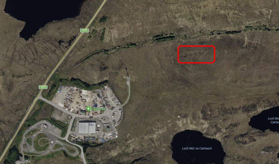 A map showing blasting location near A859 at Creed Park.