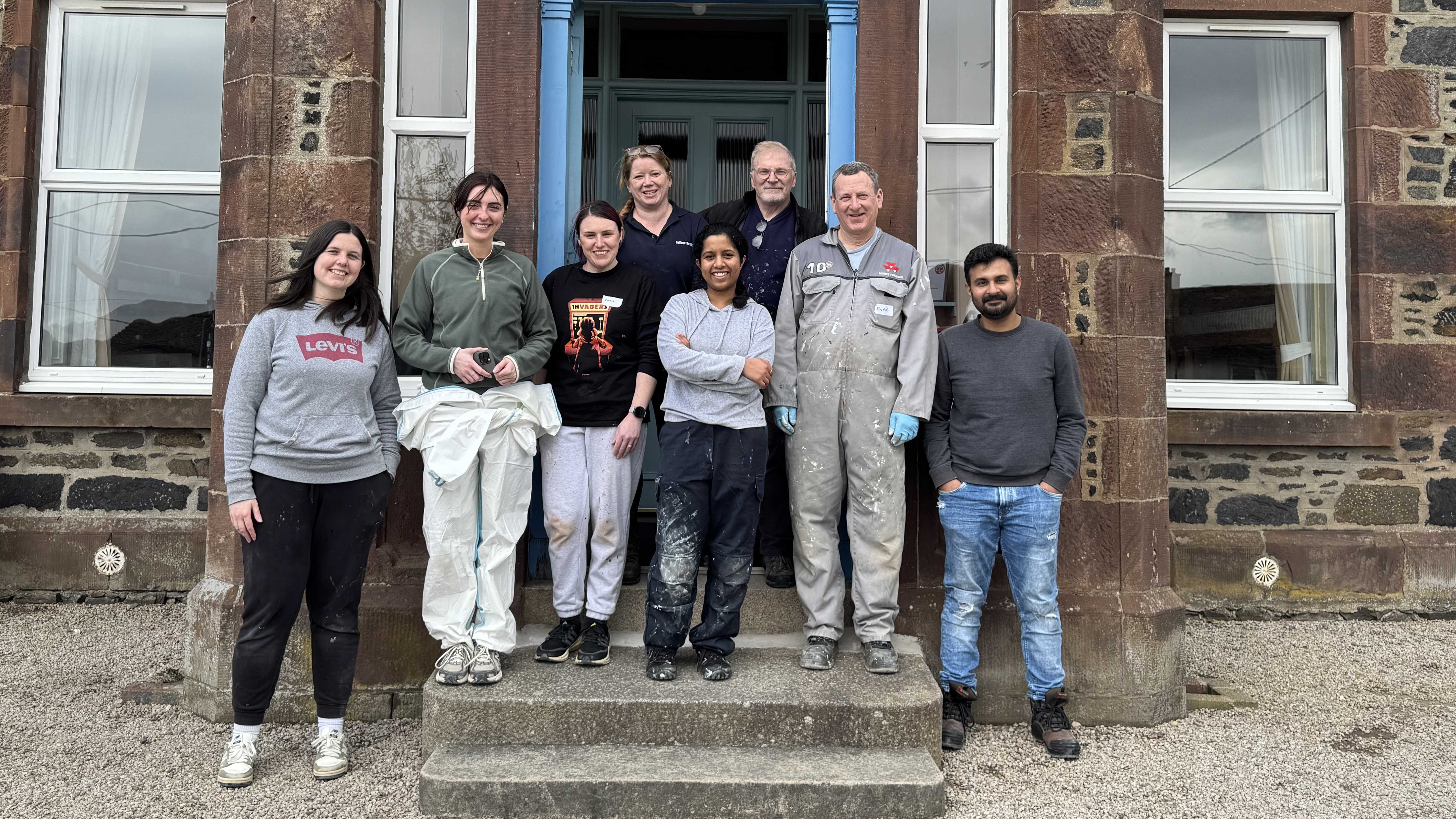 SSENT staff standing out side a building after completing volunteering
