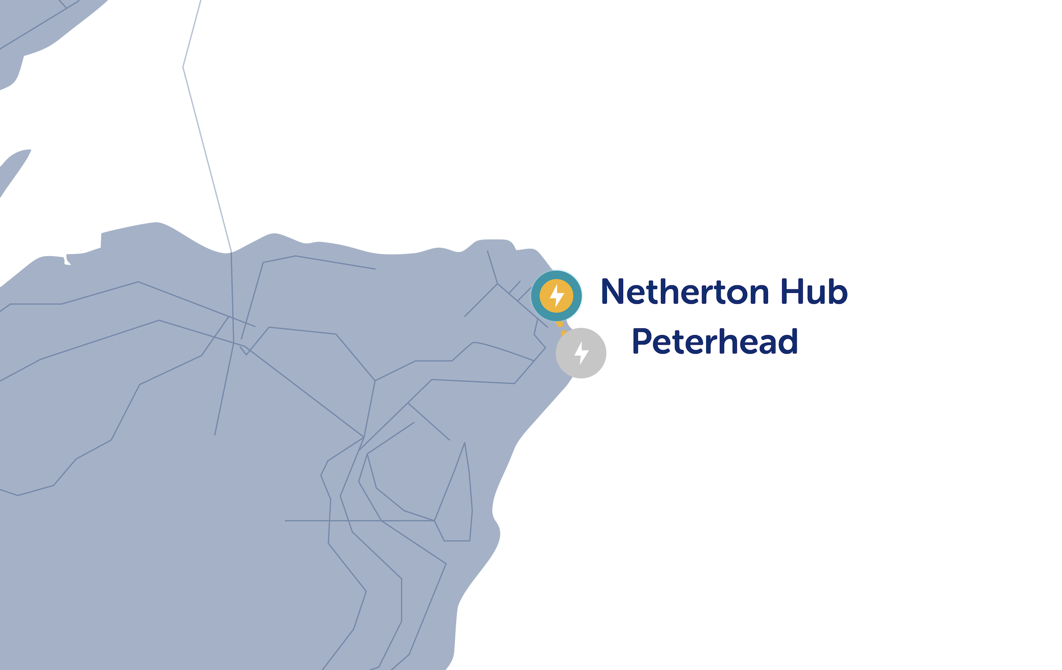 map showing the proposed project between Netherton and Peterhead