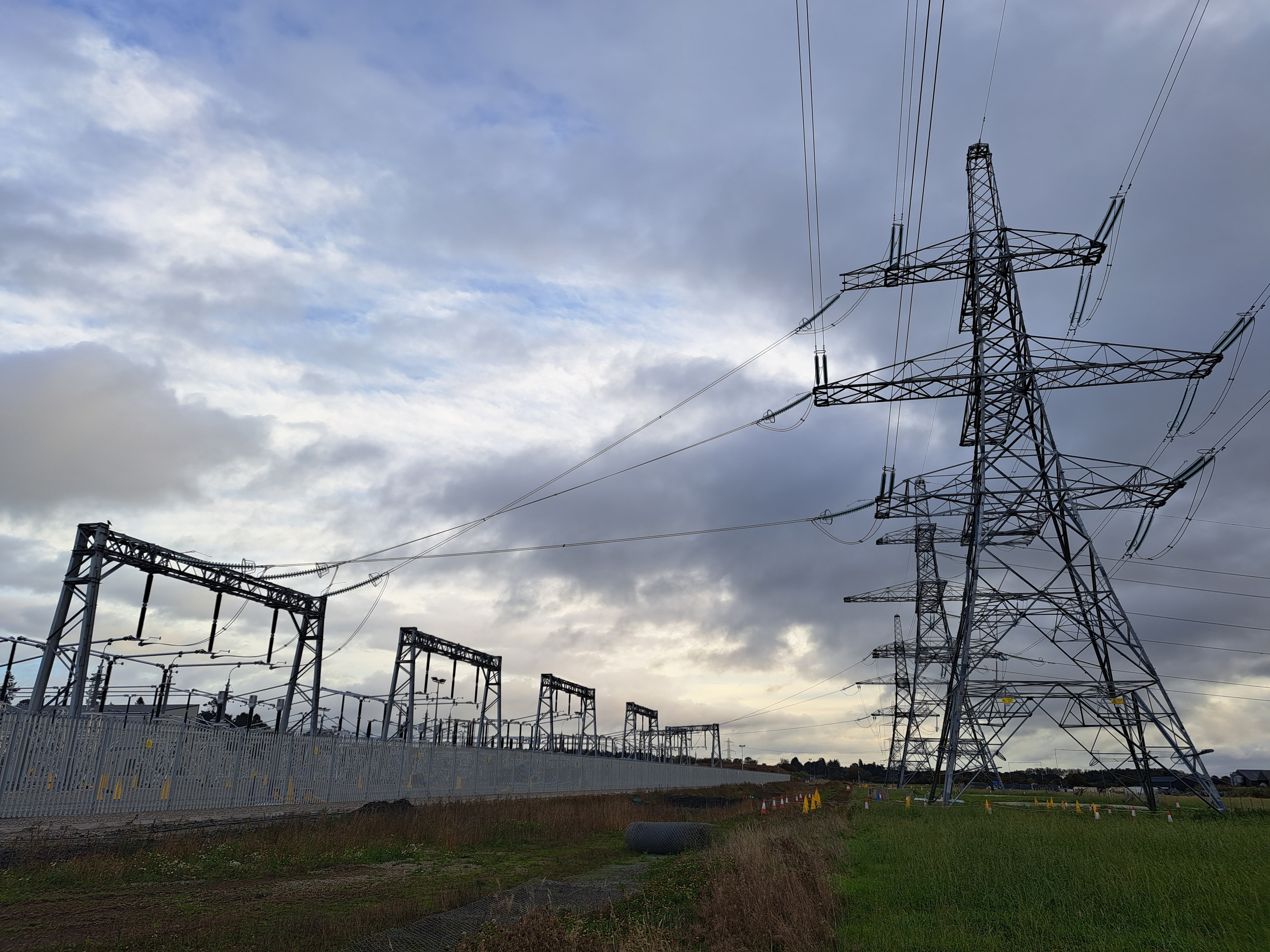 Overhead lines in display.