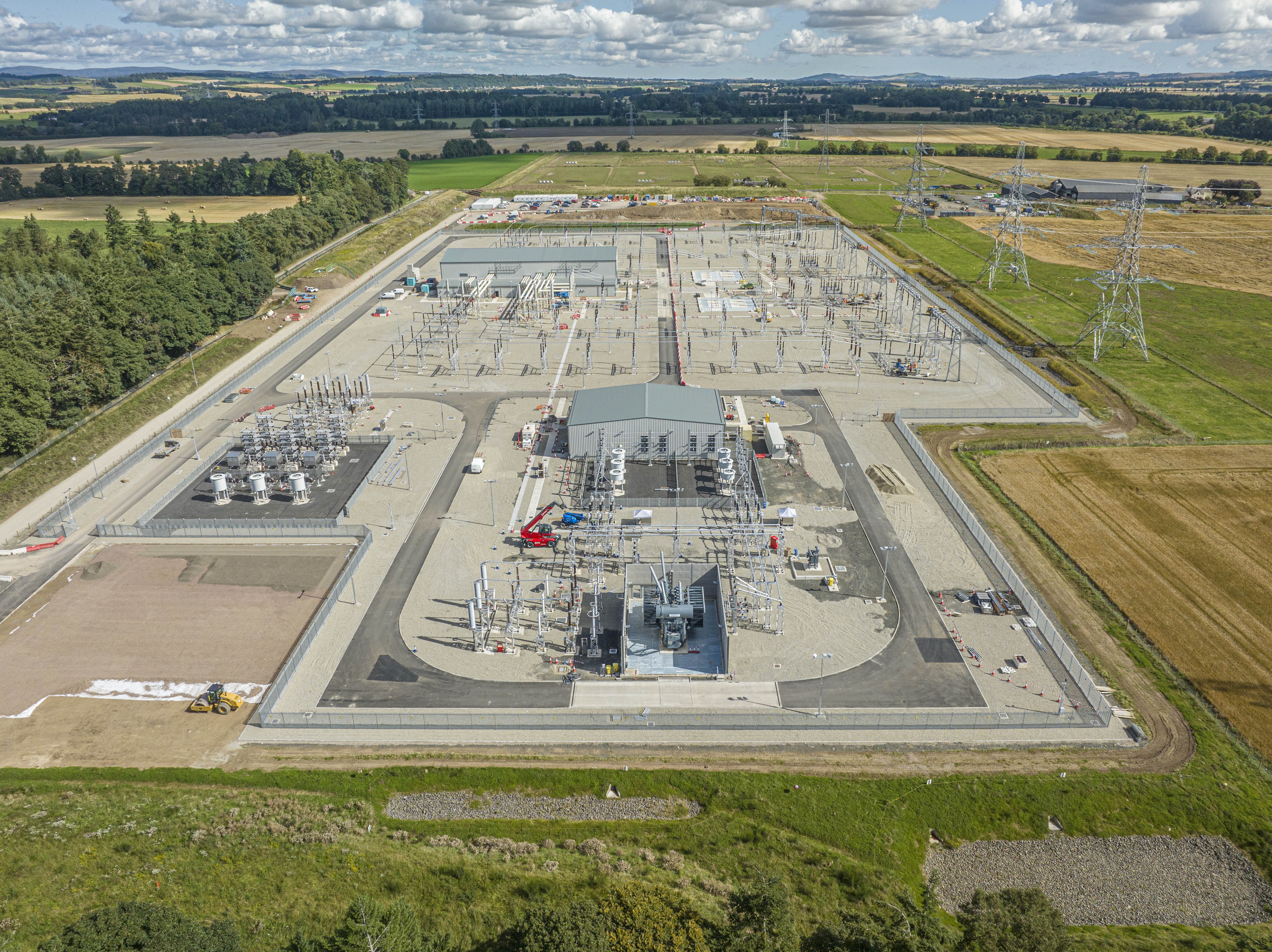Aerial view of substation