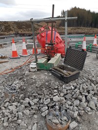 Ground testing equipment on a construction site.