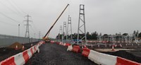 Substation infrastructure on a construction site.