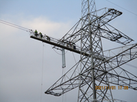 Workers carrying out works on Tower.