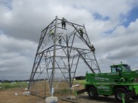 Part of tower being installed.