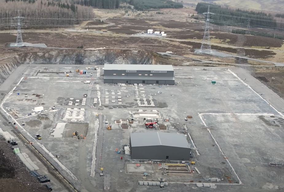 Aerial view of substation.