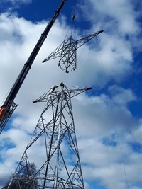 Tower Being Erected. 