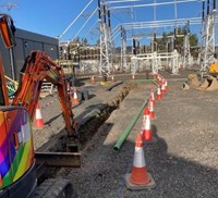 Fibre and drainage trench being dug.