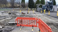 Broken ground in a substation.