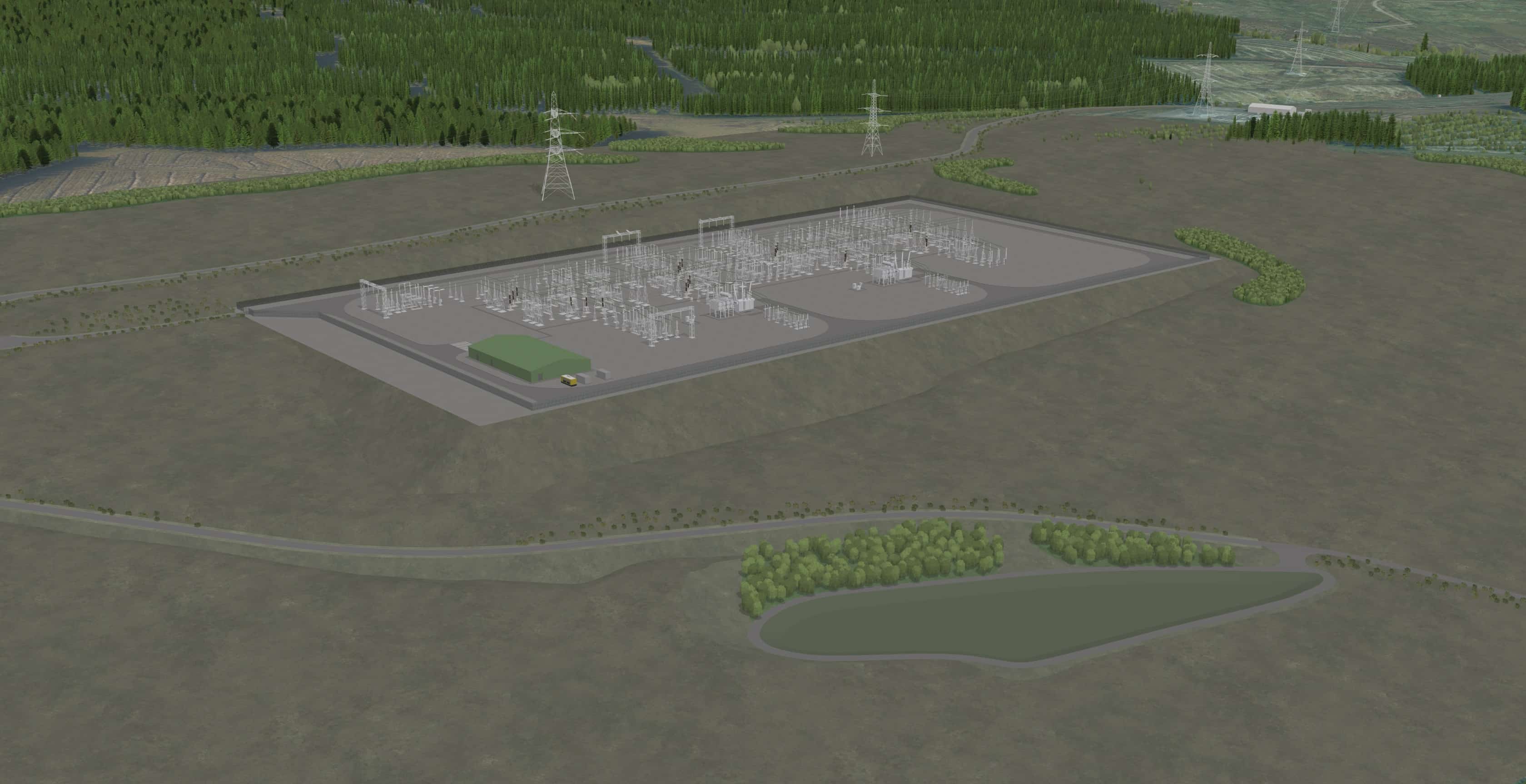 A computer generated image of the proposed Cambushinnie substation