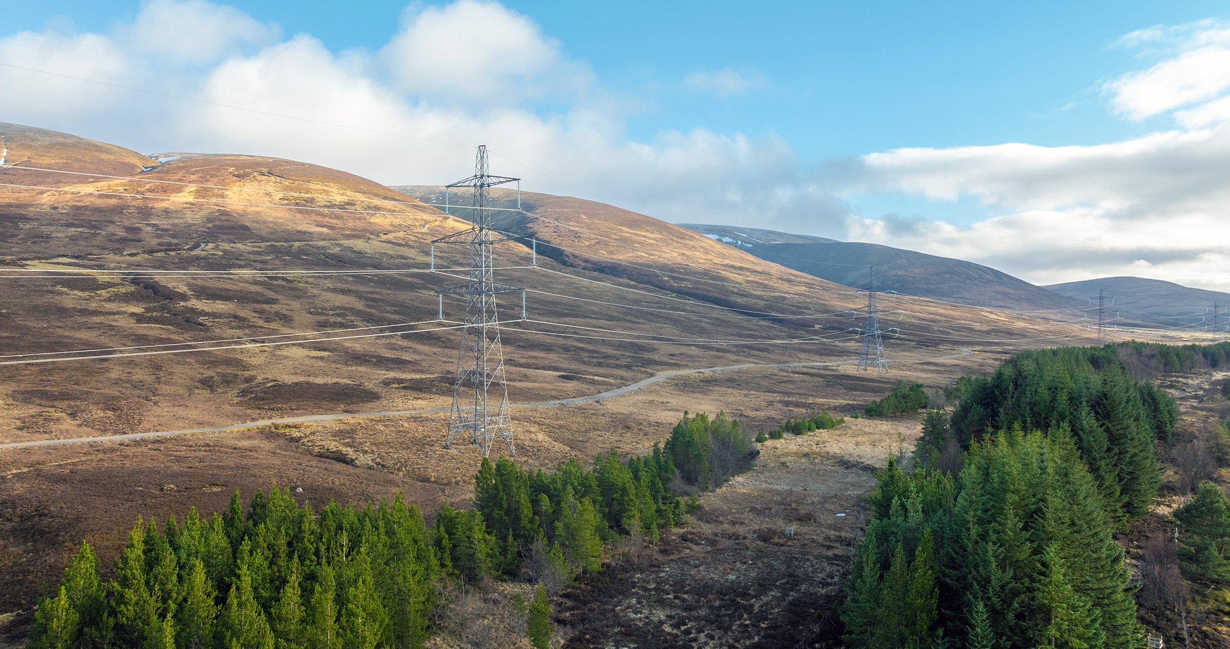 Image: An archive picture of the Beauly to Denny 400kV overhead line, which makes use of similar steel towers to those proposed for the Beauly to Peterhead 400kV overhead line project.