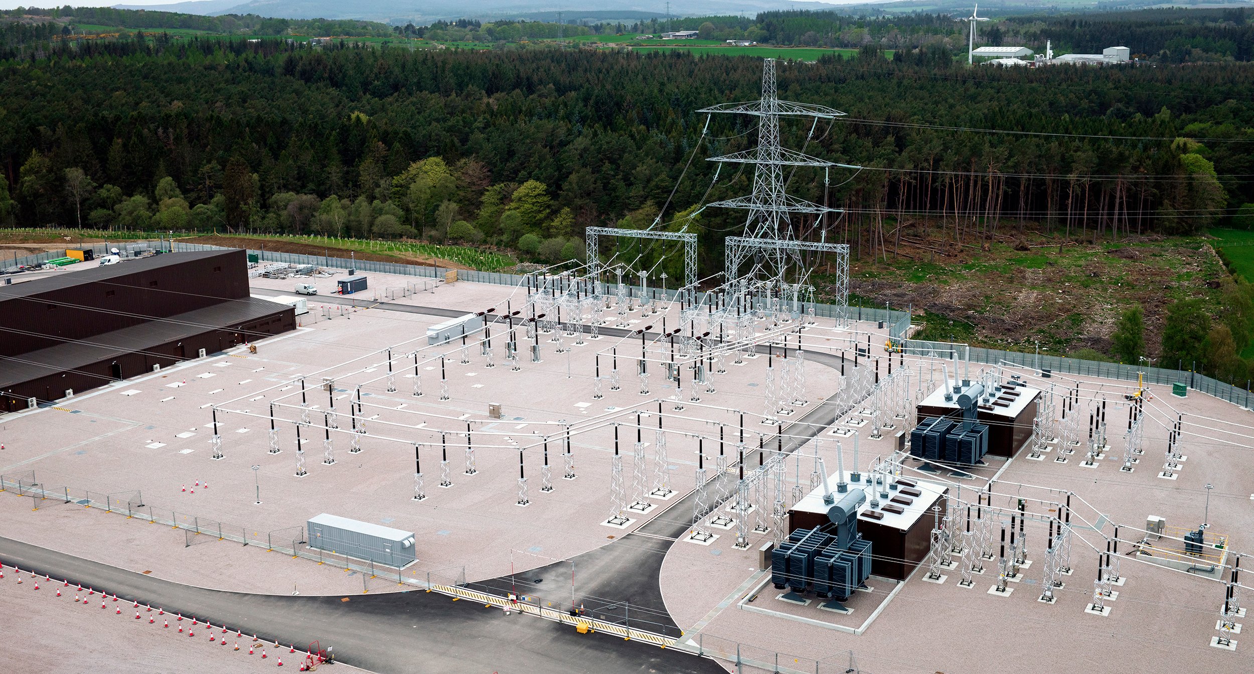 Picture of substation overhead