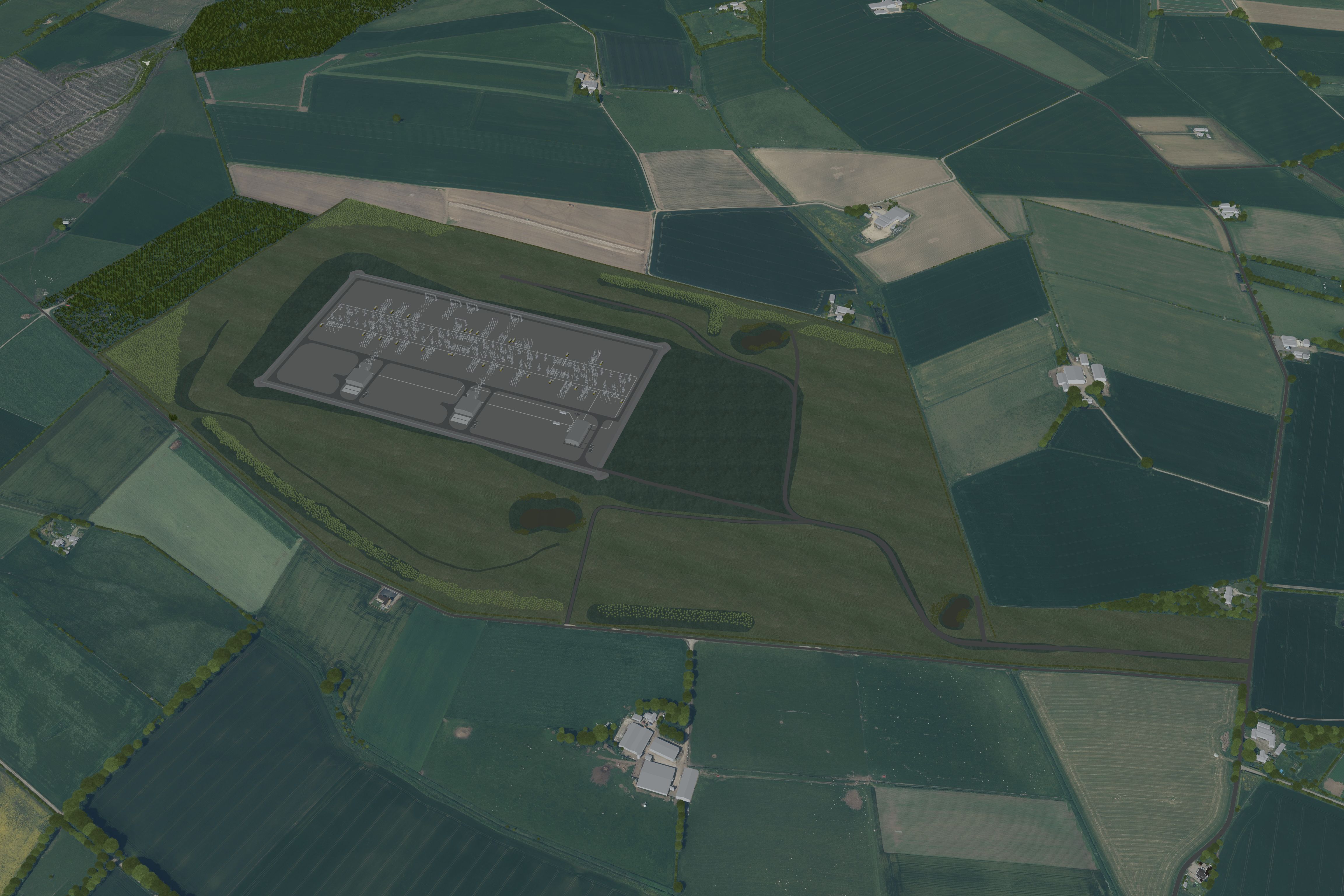 Image shows an indicative model of Greens 400kv substation