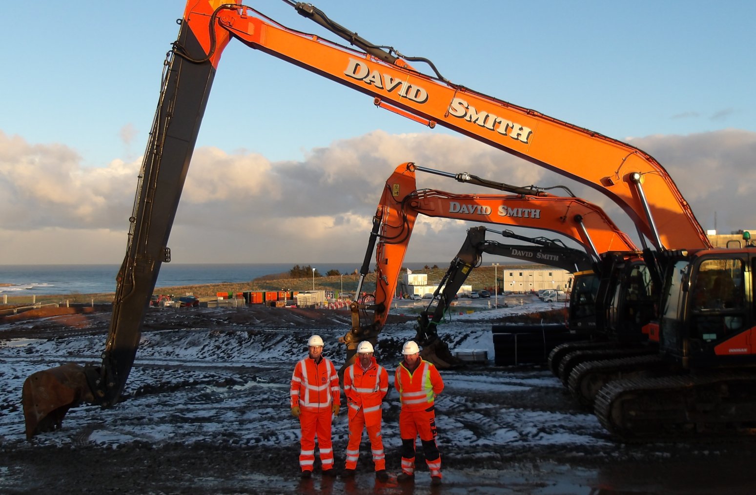  From left to right, Jamie Wallace, Alan McWilliam and David Smith at the EGL2 HVDC converter station site
