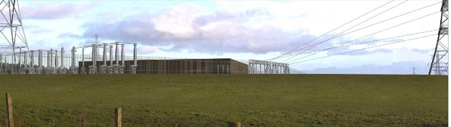Substation in a field