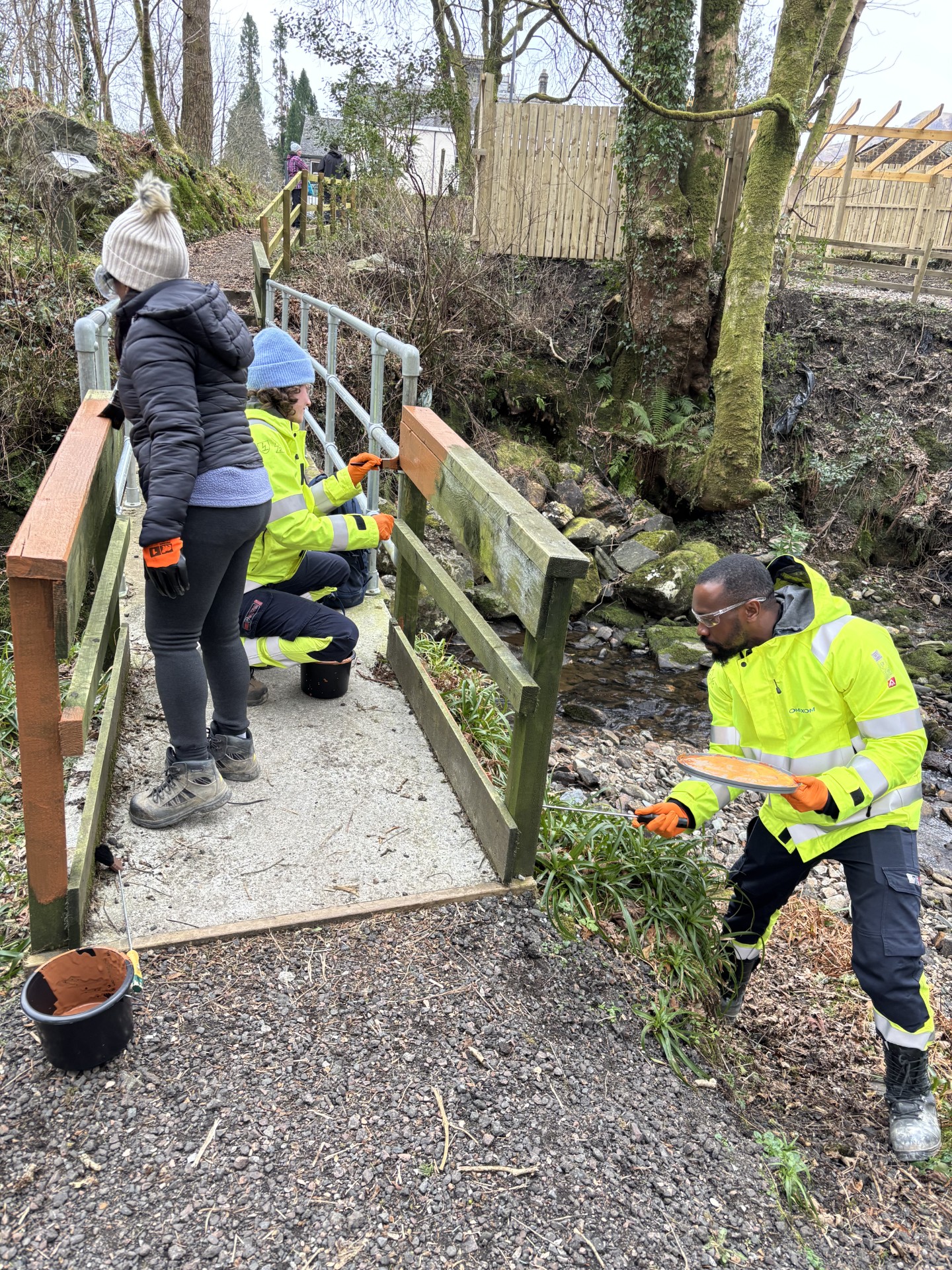 Local footbridges were spruced up thanks to the project's volunteers